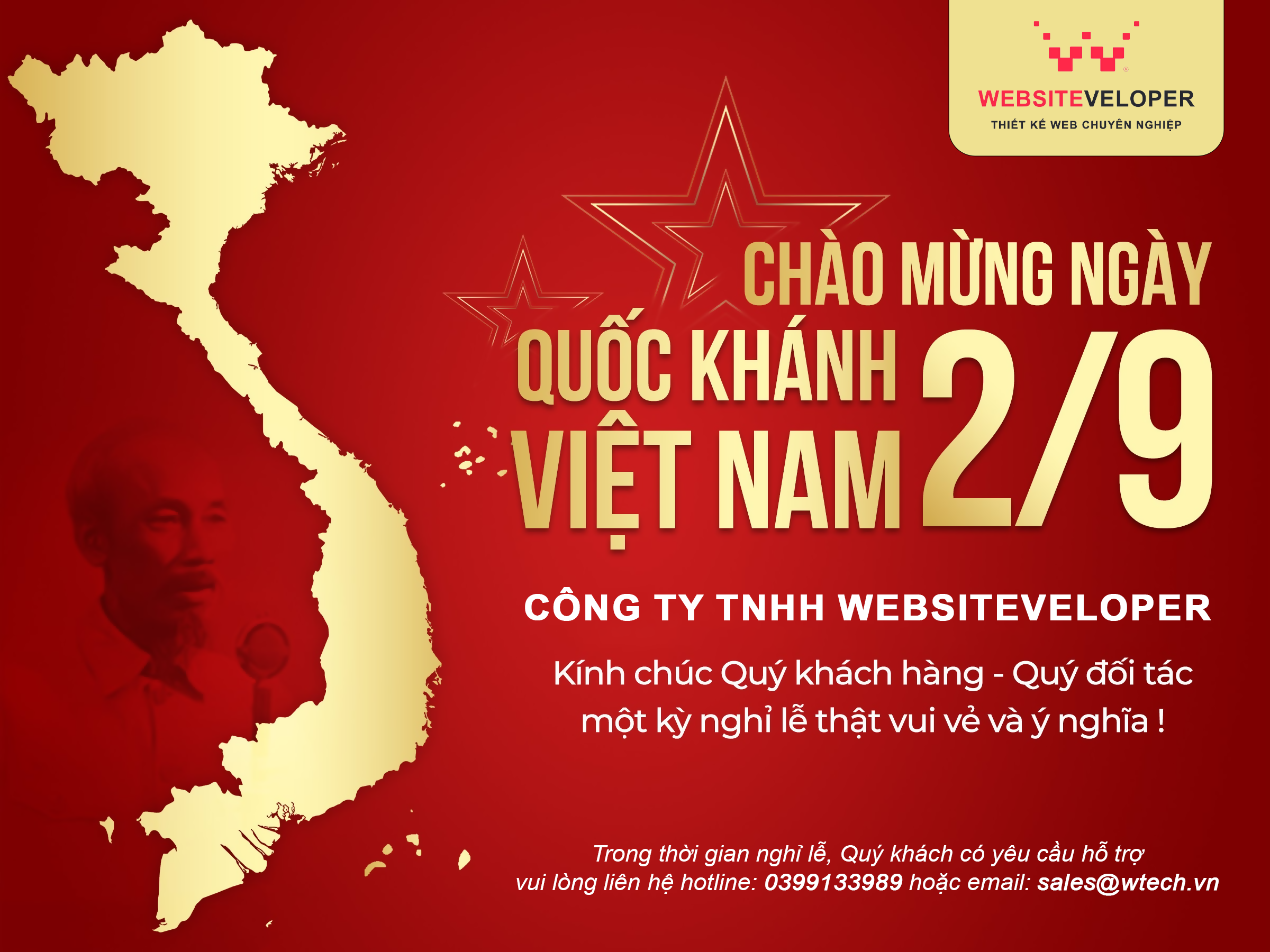 Websiteveloper Thông Báo Lịch Nghỉ Lễ Quốc Khánh 2/9