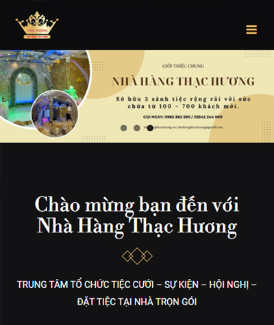 Thiết Kế Website Nhà Hàng Tiệc Cưới Thạc Hương Long Điền, Bà Rịa Vũng Tàu