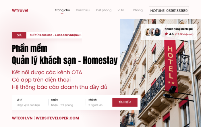 Phần mềm Quản Lý Khách Sạn - Homestay Tích Hợp Quản Lý OTAs