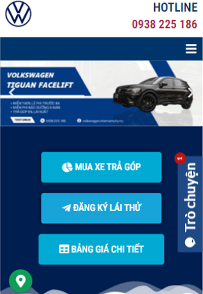 Thiết Kế Website Bán Xe Oto Volkswagenhcm