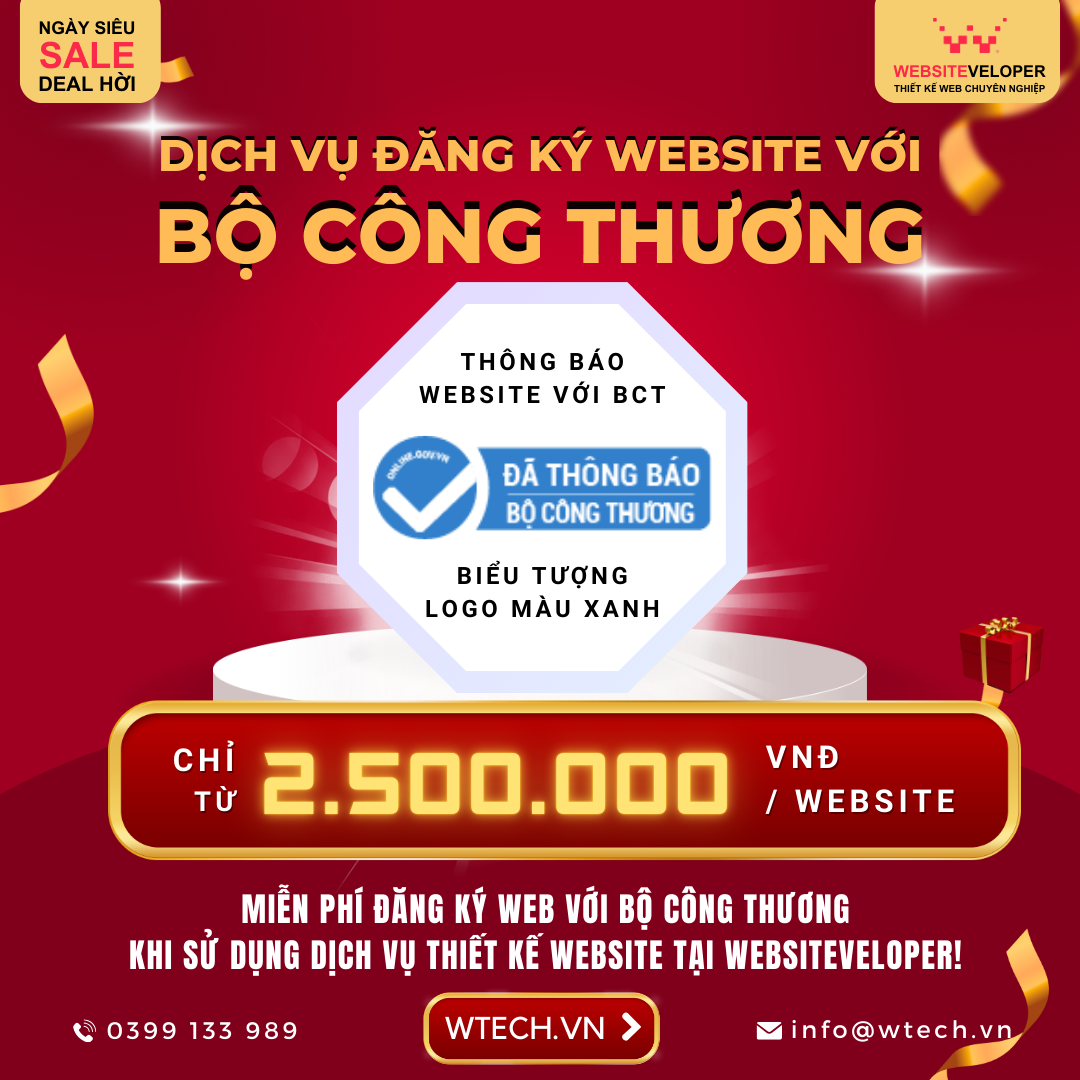 Dịch Vụ Đăng Ký Website Với Bộ Công Thương chỉ từ 2.500.000 VNĐ/Website