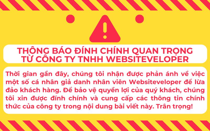 Trong thời gian gần đây, chúng tôi phát hiện một số cá nhân giả mạo nhân viên của Websiteveloper để thực hiện hành vi lừa đảo khách hàng