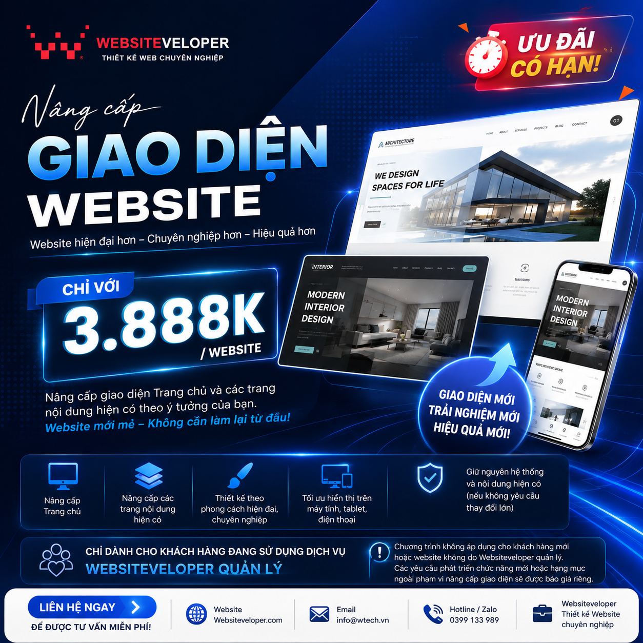 ƯU ĐÃI NÂNG CẤP GIAO DIỆN THIẾT KẾ WEBSITE VŨNG TÀU & THIẾT KẾ WEBSITE BÀ RỊA – CHỈ DÀNH CHO KHÁCH HÀNG CŨ