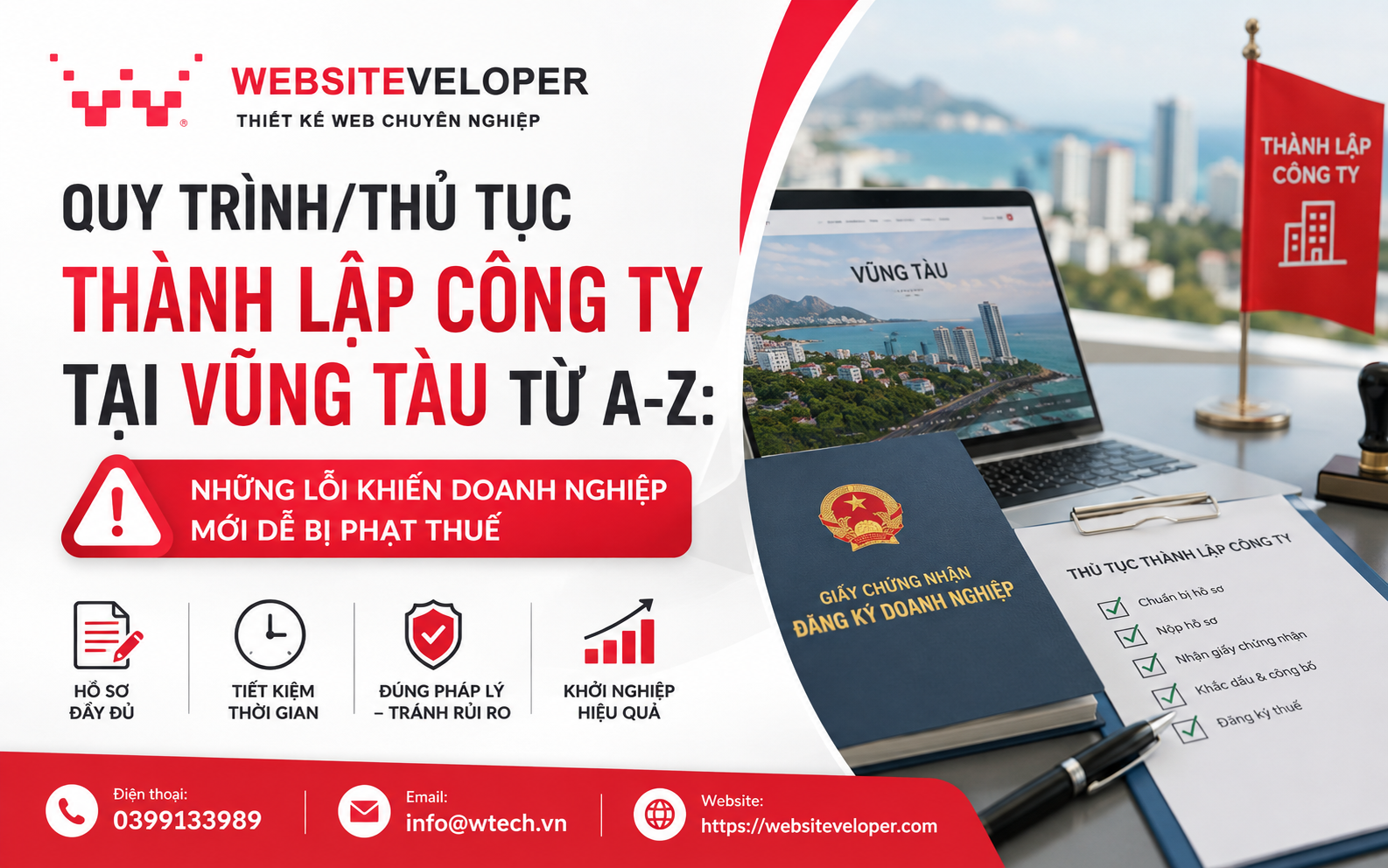 Quy trình/Thủ tục thành lập công ty tại Vũng Tàu từ A-Z: Những lỗi khiến doanh nghiệp mới dễ bị phạt thuế